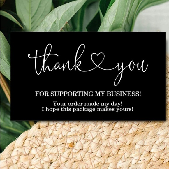 100pcs Thank You Cards in Black - Picture 2 of 3